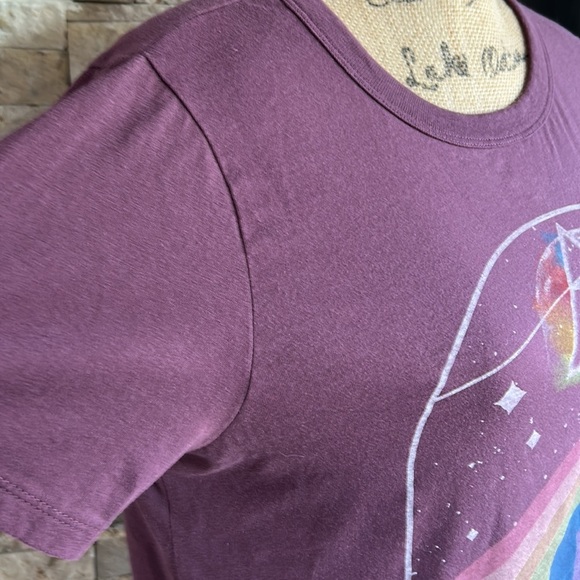 Pink Floyd Dark Side of the Moon maroon crew neck concert graphic t-shirt - Picture 3 of 12